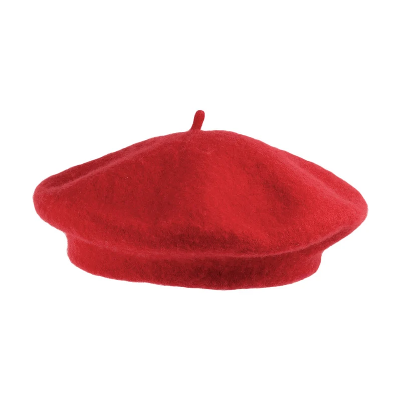 Béret Tendance en Laine rouge - VENTE EN GROS - 200
