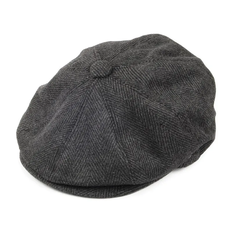 Casquette Gavroche à Chevrons anthracite JAXON & JAMES - VENTE EN GROS