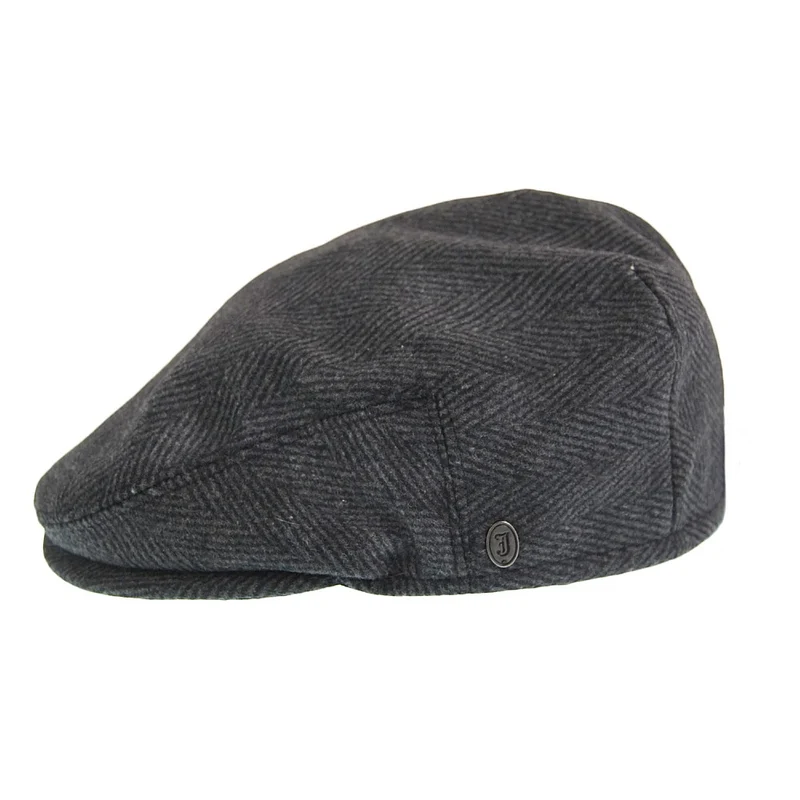 Casquette Plate à Chevrons anthracite JAXON & JAMES - VENTE EN GROS
