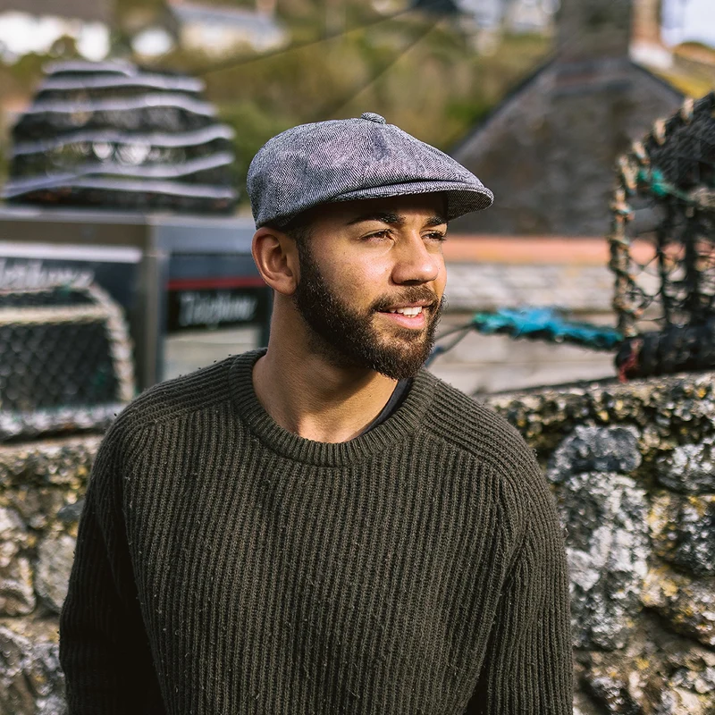 Casquette Gavroche Marl Tweed noir JAXON & JAMES - VENTE EN GROS