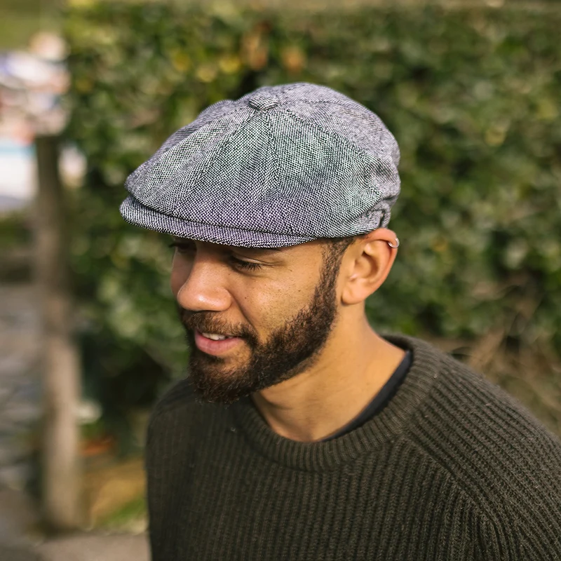 Casquette Gavroche Marl Tweed noir JAXON & JAMES - VENTE EN GROS