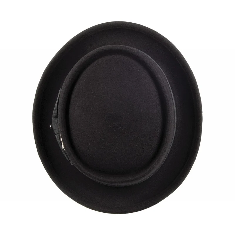 Chapeau Pork Pie en Laine Feutrée noir JAXON & JAMES - VENTE EN GROS