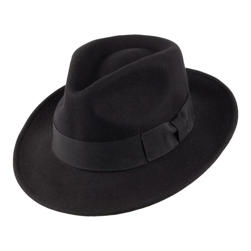 Chapeau Fedora Déformable C-Crown noir JAXON & JAMES - VENTE EN GROS