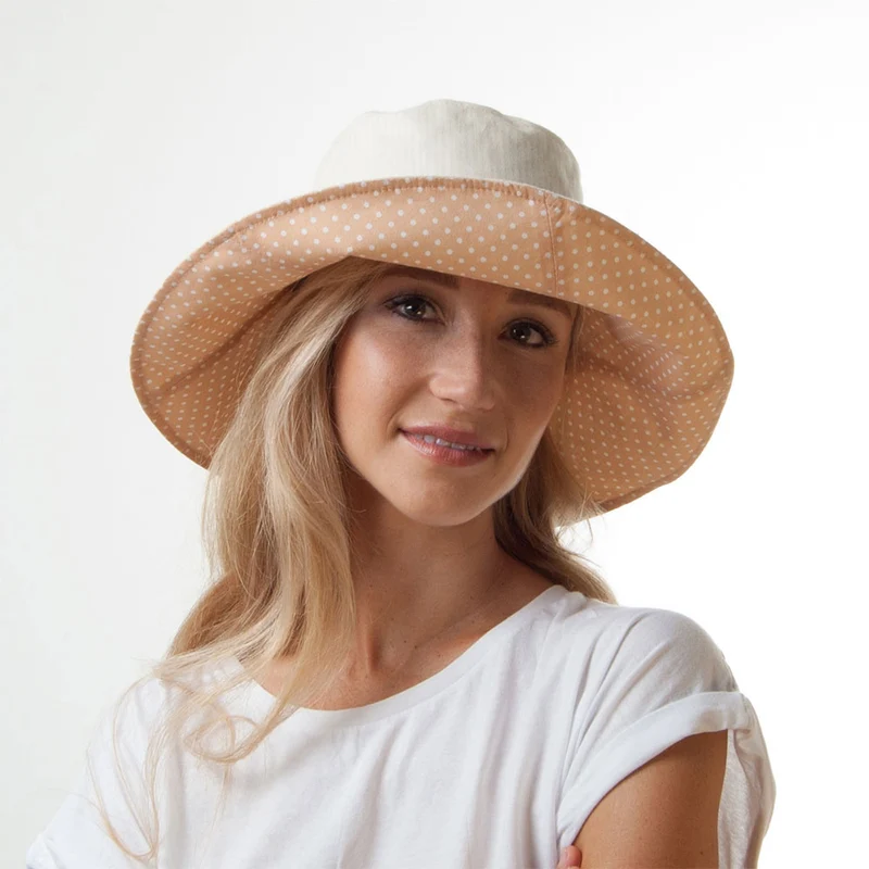 Chapeau d'Eté Pliable Soleil beige SUR LA TETE - VENTE EN GROS