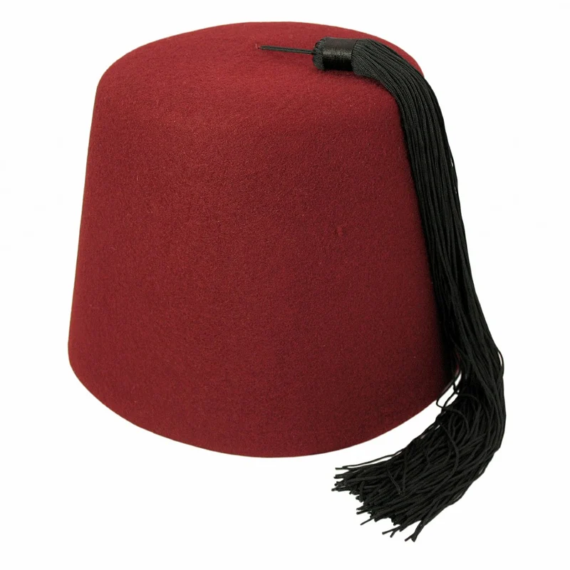 Chapeau Fez Bordeaux avec houppe noire VENTE EN GROS