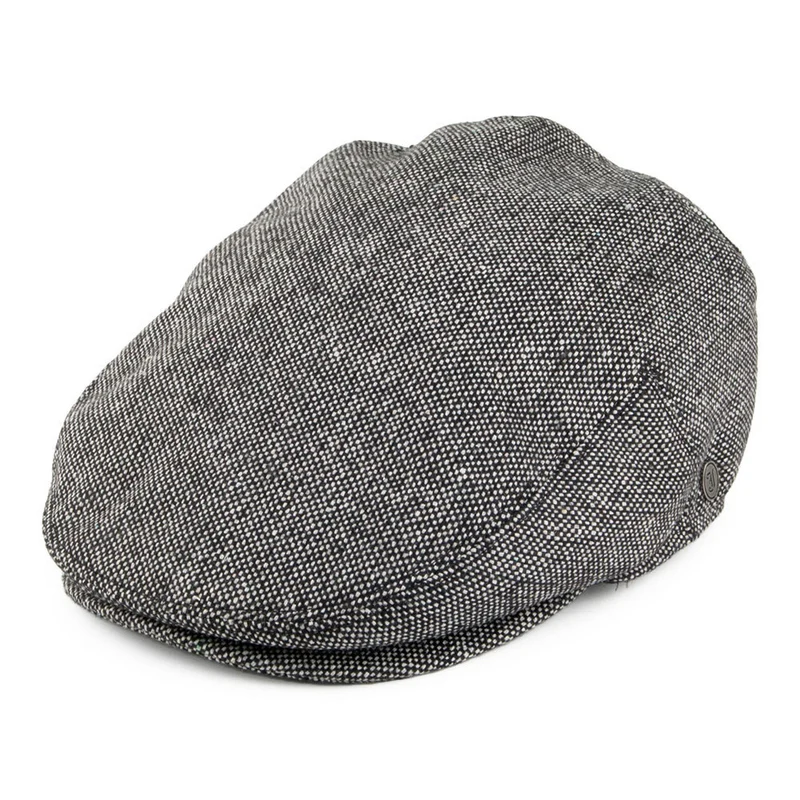 Casquette Plate Marl Tweed noir JAXON & JAMES - VENTE EN GROS