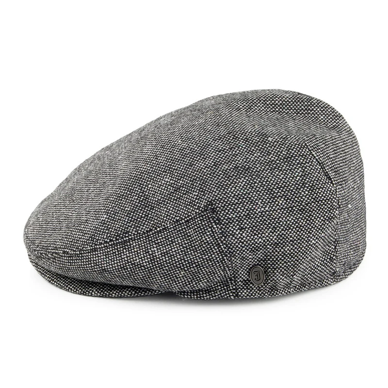 Casquette Plate Marl Tweed noir JAXON & JAMES - VENTE EN GROS