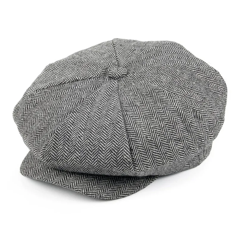 Casquette Gavroche à Chevrons La grosse Pomme gris JAXON & JAMES - VENTE EN GROS