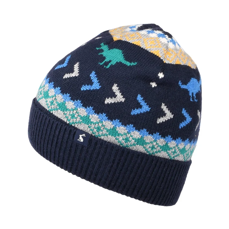 Bonnet Enfant Toasty Dinosaur bleu marine JOULES