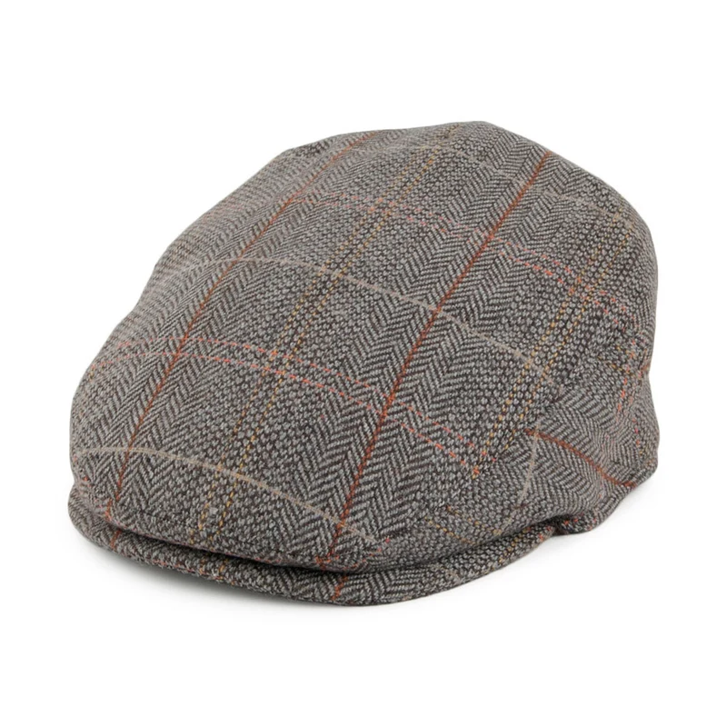 Casquette Plate Enfant en Tweed marron-gris JAXON & JAMES
