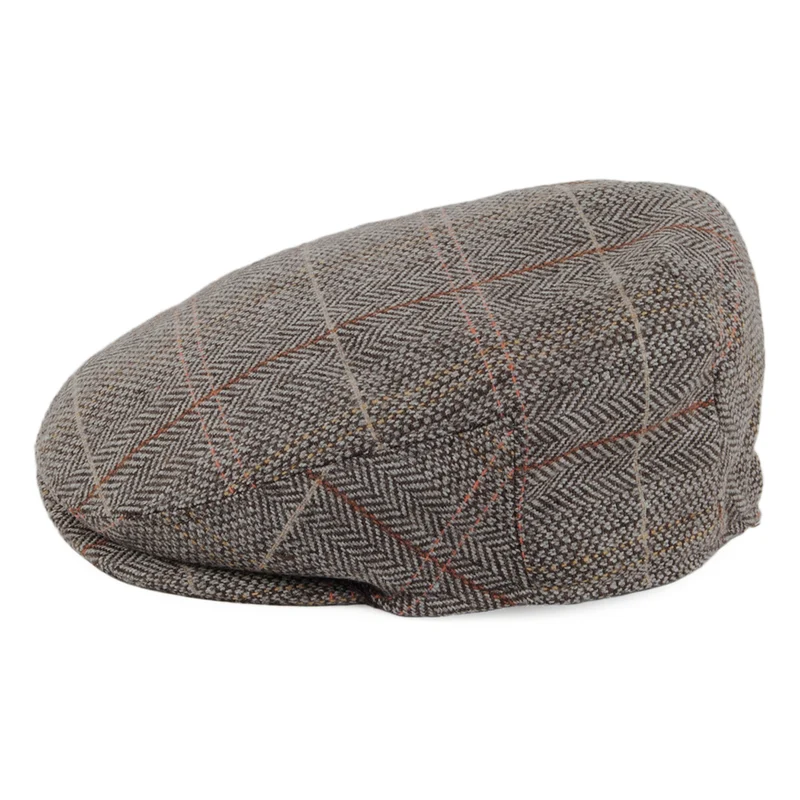 Casquette Plate Enfant en Tweed marron-gris JAXON & JAMES
