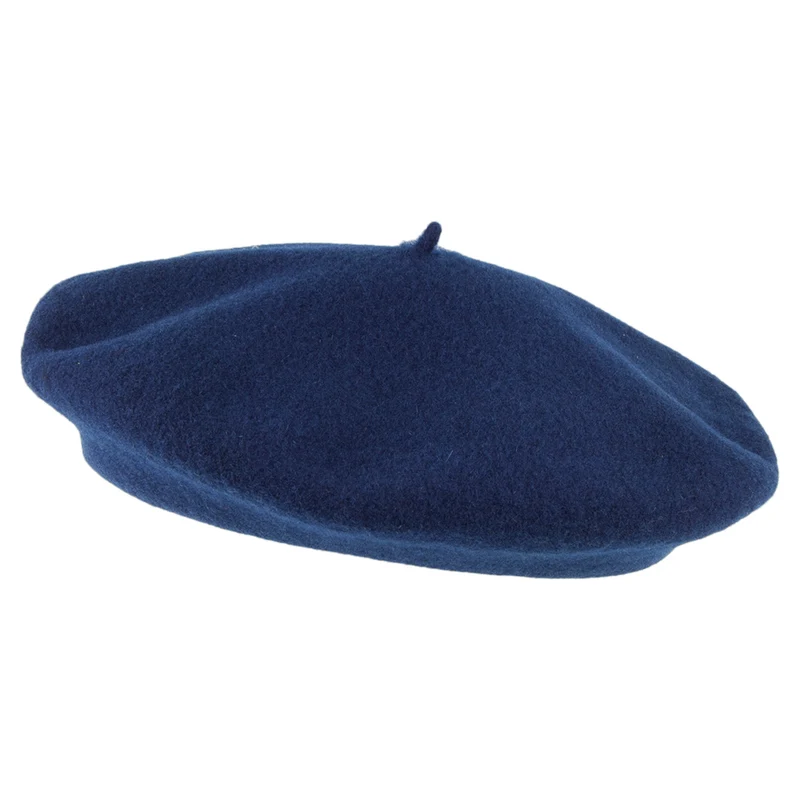 Béret Enfant en Laine Mérinos Petit Basque bleu marine LAULHÈRE
