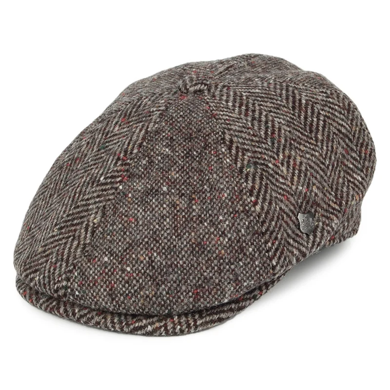 Casquette Gavroche en Tweed du Donegal Wexford gris FAILSWORTH