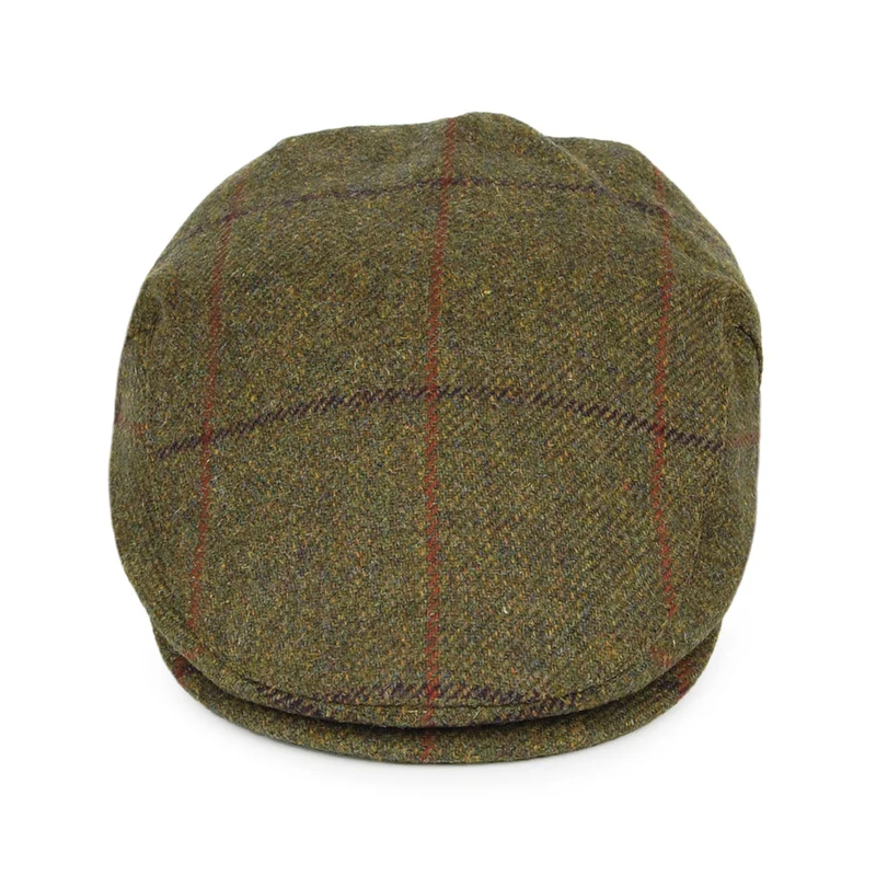 Casquette Plate Imperméable à Carreaux olive FAILSWORTH