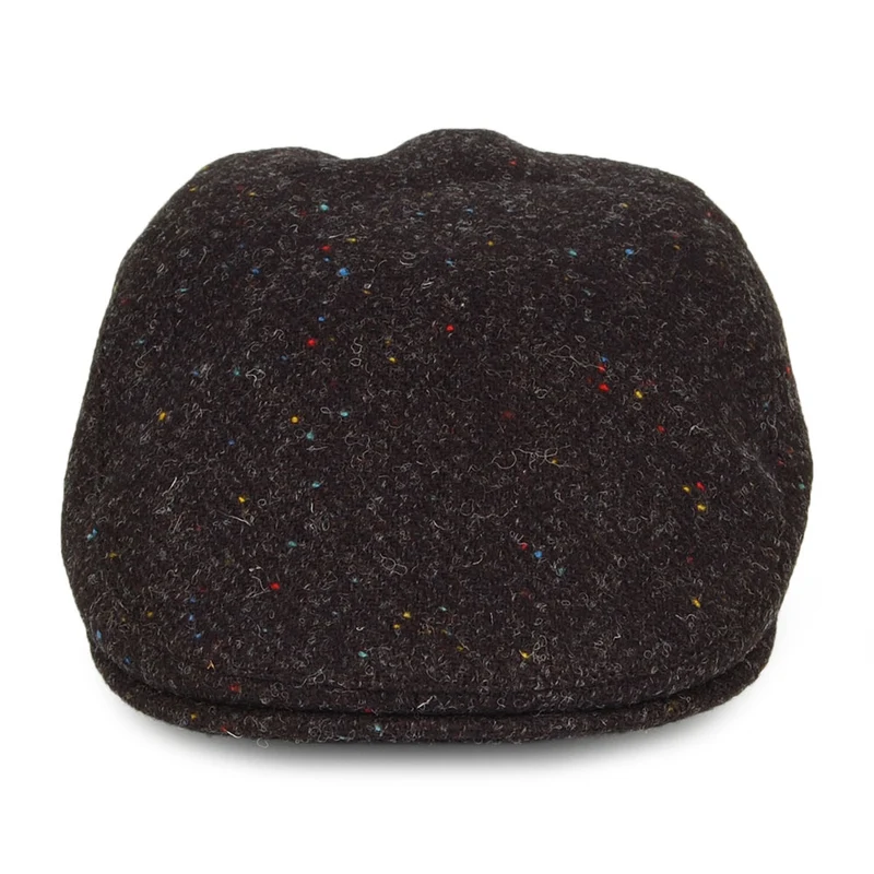 Casquette Plate en HARRIS TWEED à Protège-Oreilles Oban anthracite FAILSWORTH
