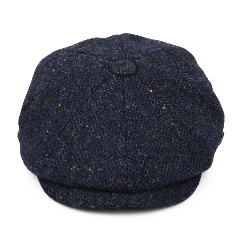 Casquette Gavroche en HARRIS TWEED Carloway bleu marine FAILSWORTH