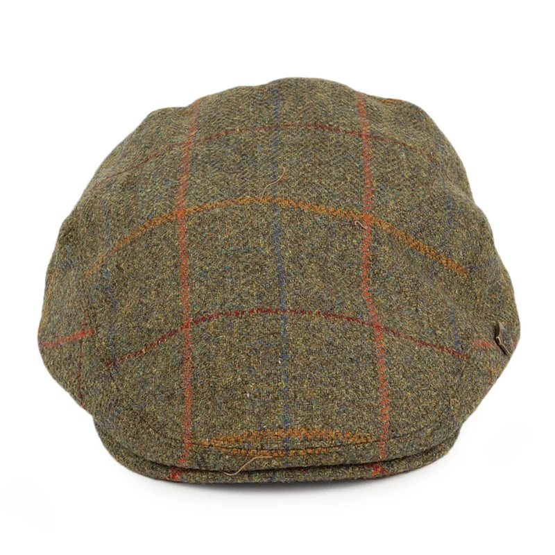 Casquette Plate Hydrofuge à Carreaux Gamekeeper olive et mix de couleurs FAILSWORTH