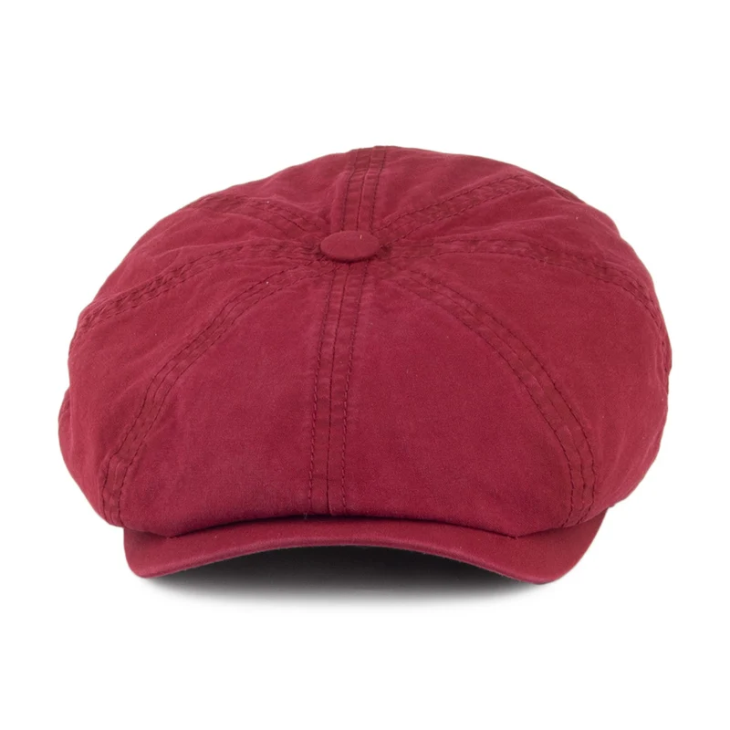 Casquette Gavroche en Coton Bio Délavé Hatteras bordeaux STETSON