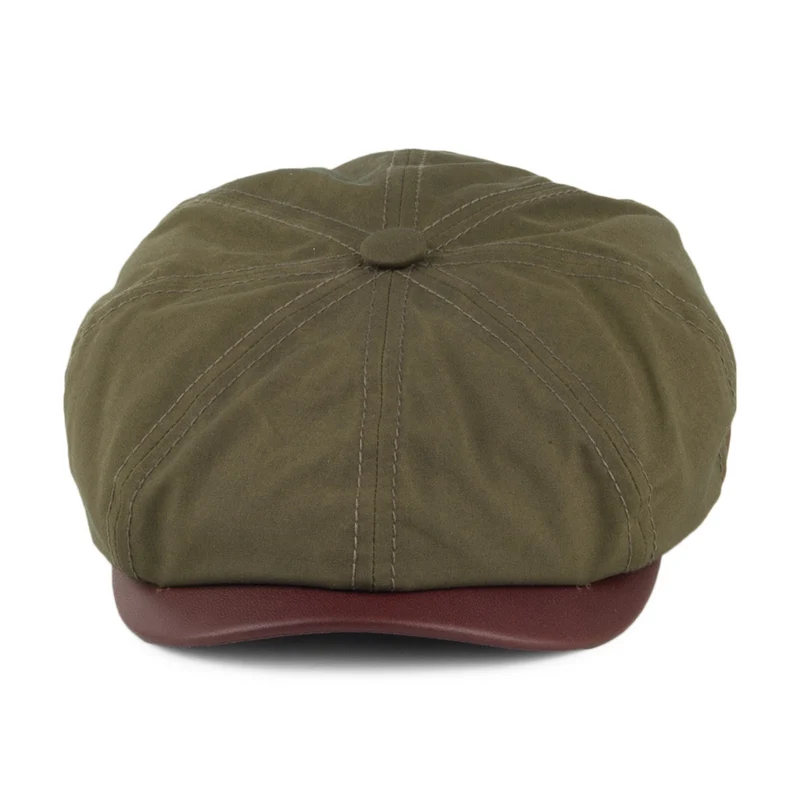 Casquette Gavroche en Coton Ciré Hatteras olive STETSON