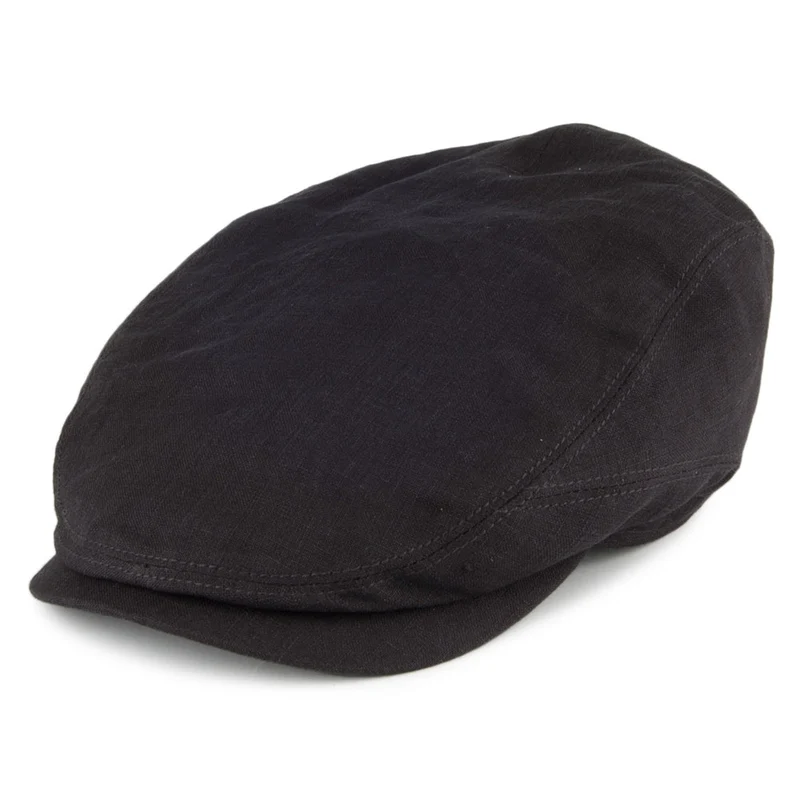 Casquette Plate en Lin Driver noir STETSON