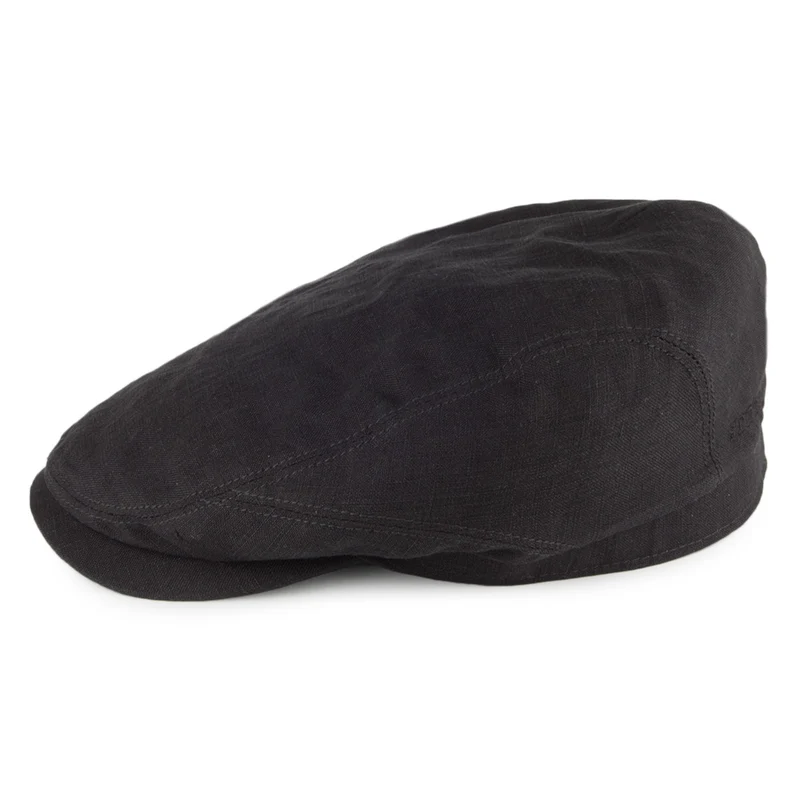Casquette Plate en Lin Driver noir STETSON