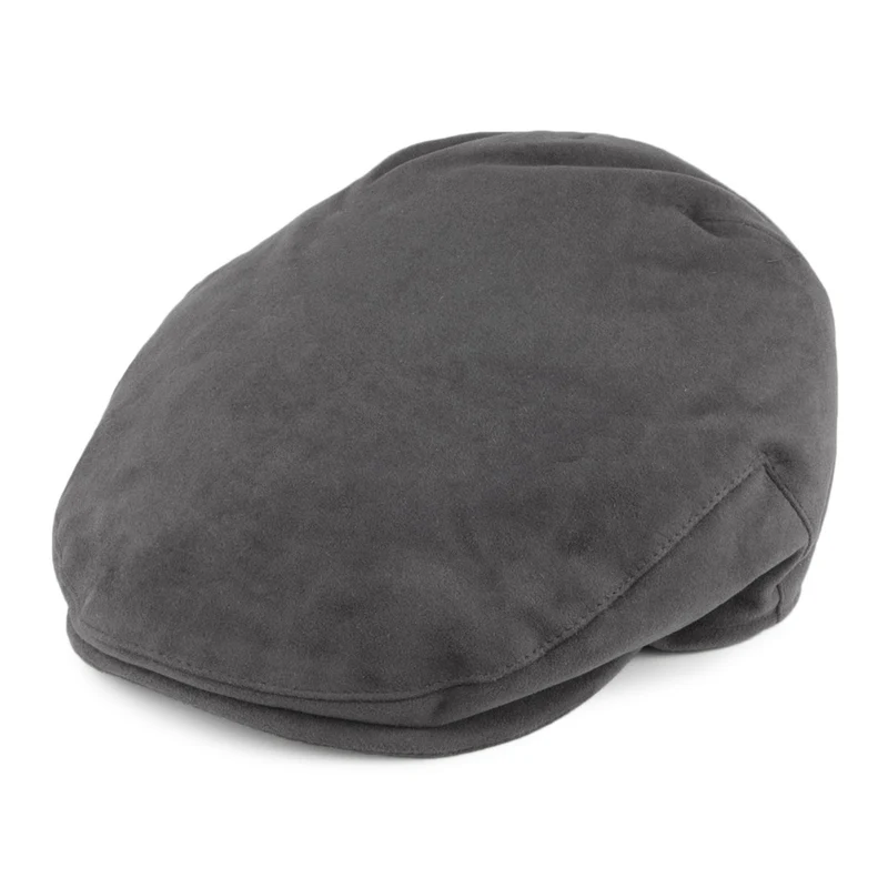 Casquette Plate en Moleskine gris CHRISTYS