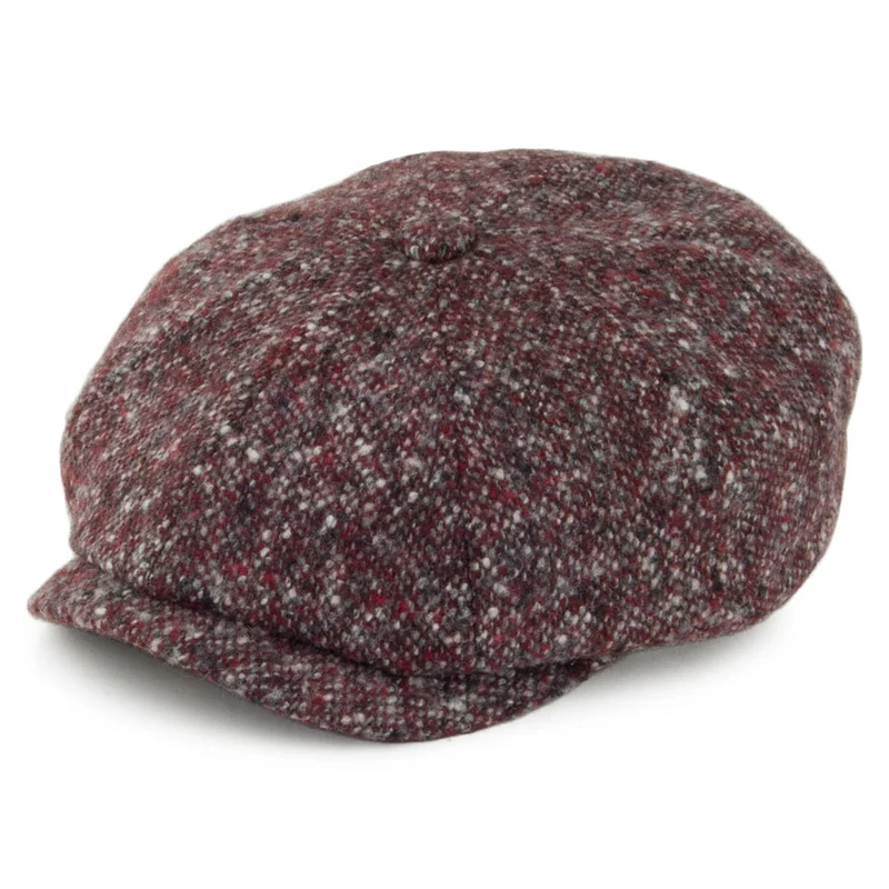 Casquette Gavroche en Tweed du Donegal Hatteras vin STETSON