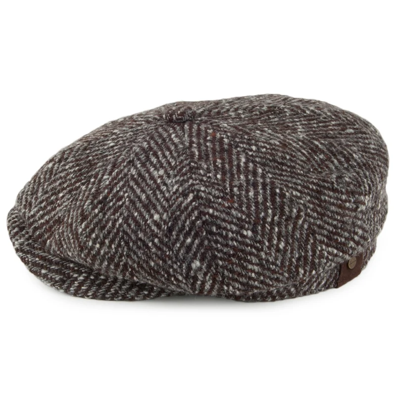 Casquette Gavroche en Laine Hatteras marron-gris STETSON