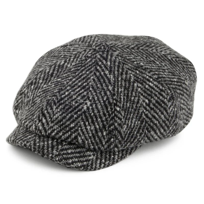 Casquette Gavroche en Laine Hatteras noir-gris STETSON