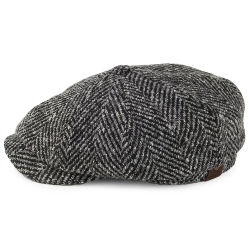 Casquette Gavroche en Laine Hatteras noir-gris STETSON