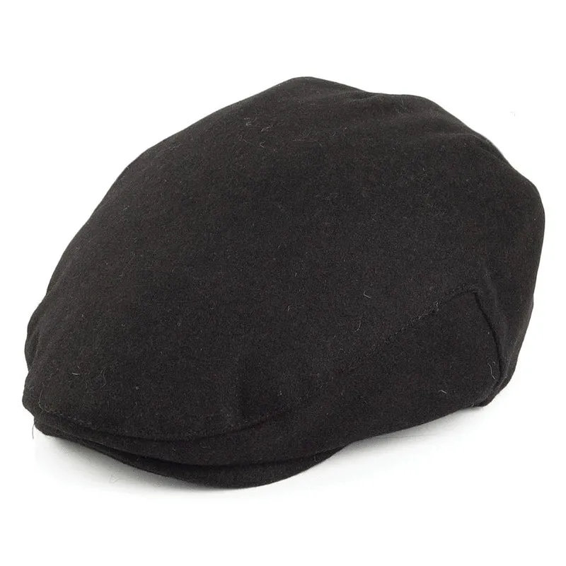 Casquette Plate en Melton noir FAILSWORTH