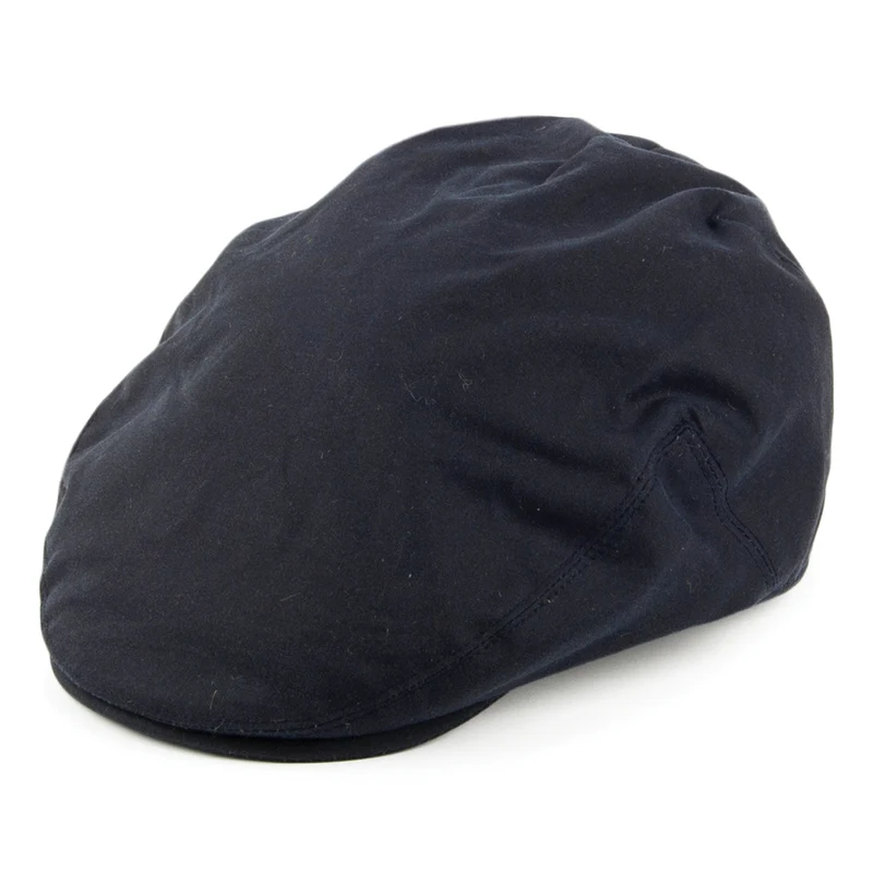 Casquette Plate en Coton Ciré Britannique bleu marine FAILSWORTH