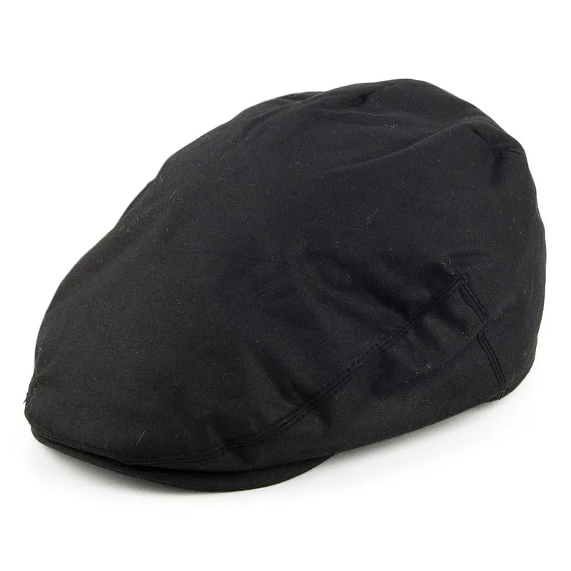 Casquette Plate en Coton Ciré Britannique noir FAILSWORTH