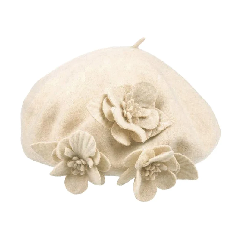 Béret à Fleurs blanc BETMAR