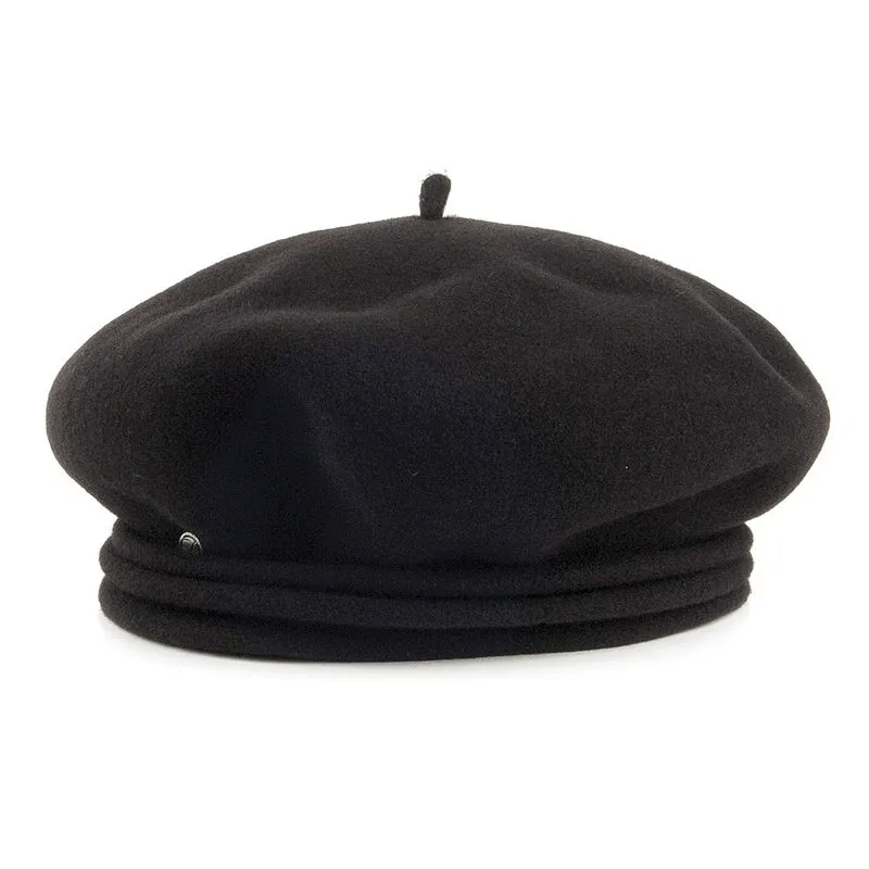 Béret en Laine Mérinos Chopin noir HÉRITAGE PAR LAULHÈRE