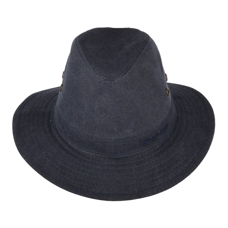 Chapeau Fedora Safari en Coton Bio Déformable bleu marine STETSON