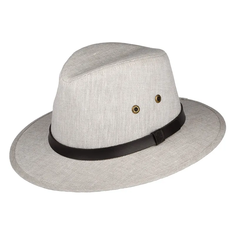 Chapeau Fedora Safari en Lin Irlandais mélanges de naturels FAILSWORTH