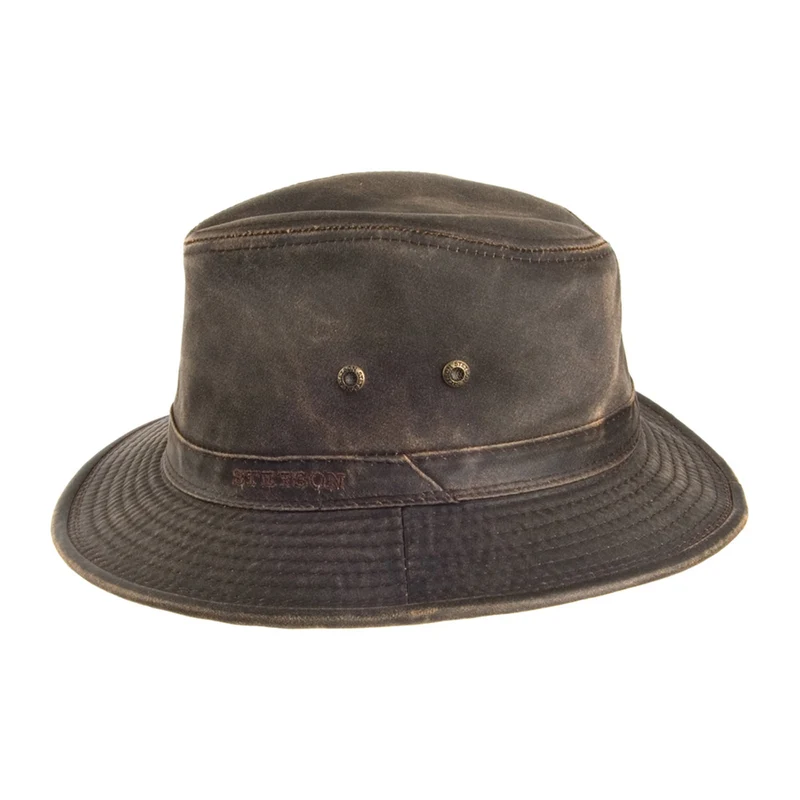 Chapeau Safari en Coton Délavé Déformable marron STETSON