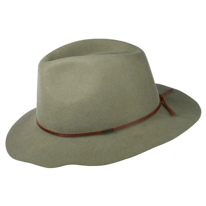 Chapeau Fedora en Laine Feutrée Pliable Wesley sauge clair BRIXTON