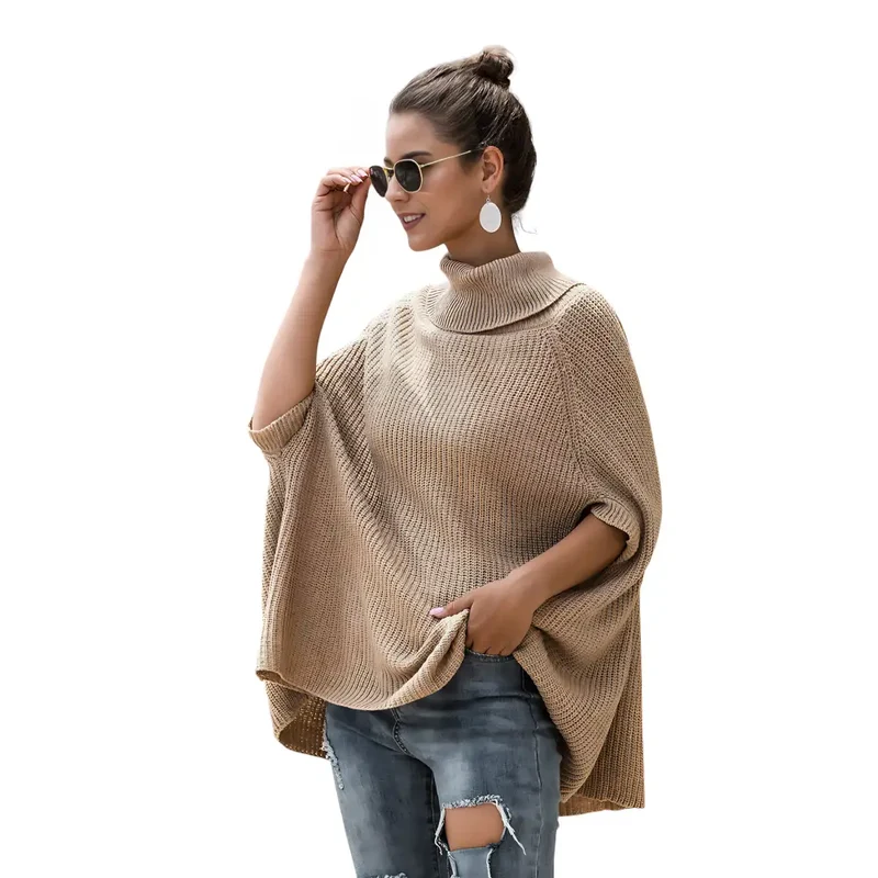 Pull poncho femme avec manches