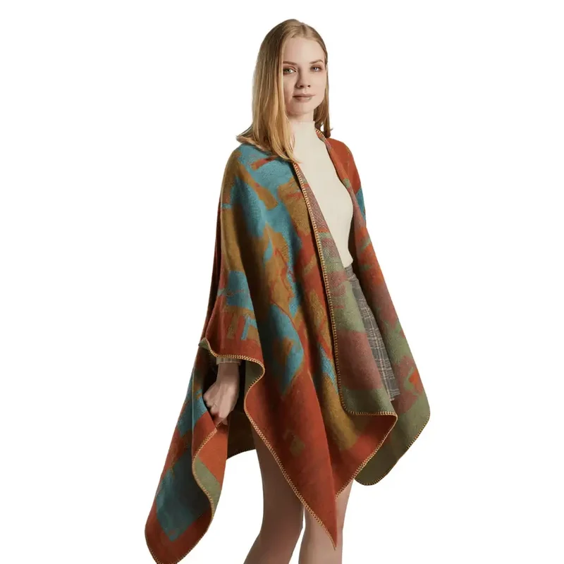 Poncho cape femme chaud
