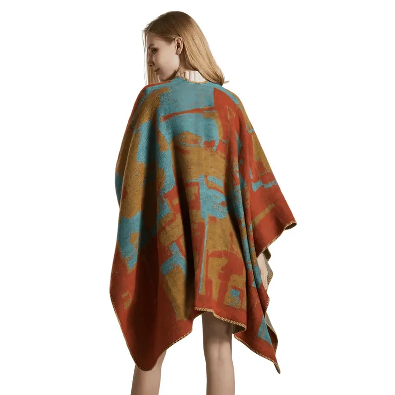 Poncho cape femme chaud