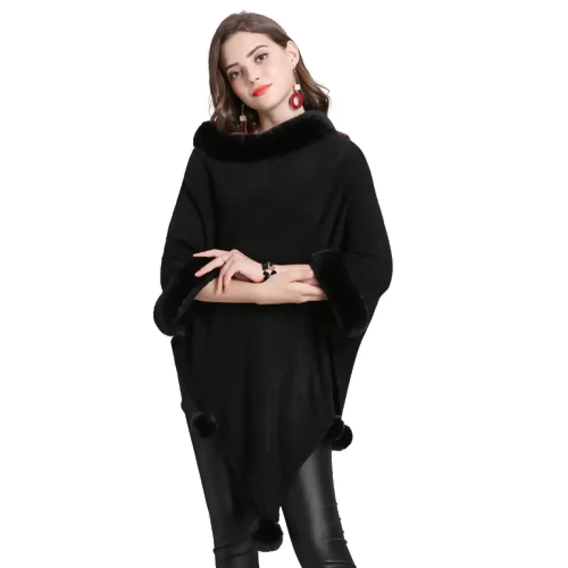 Cape poncho hiver chaud femme
