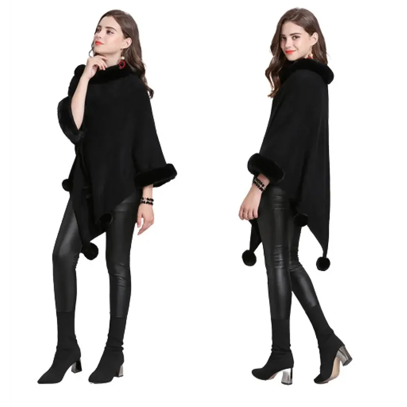 Cape poncho hiver chaud femme