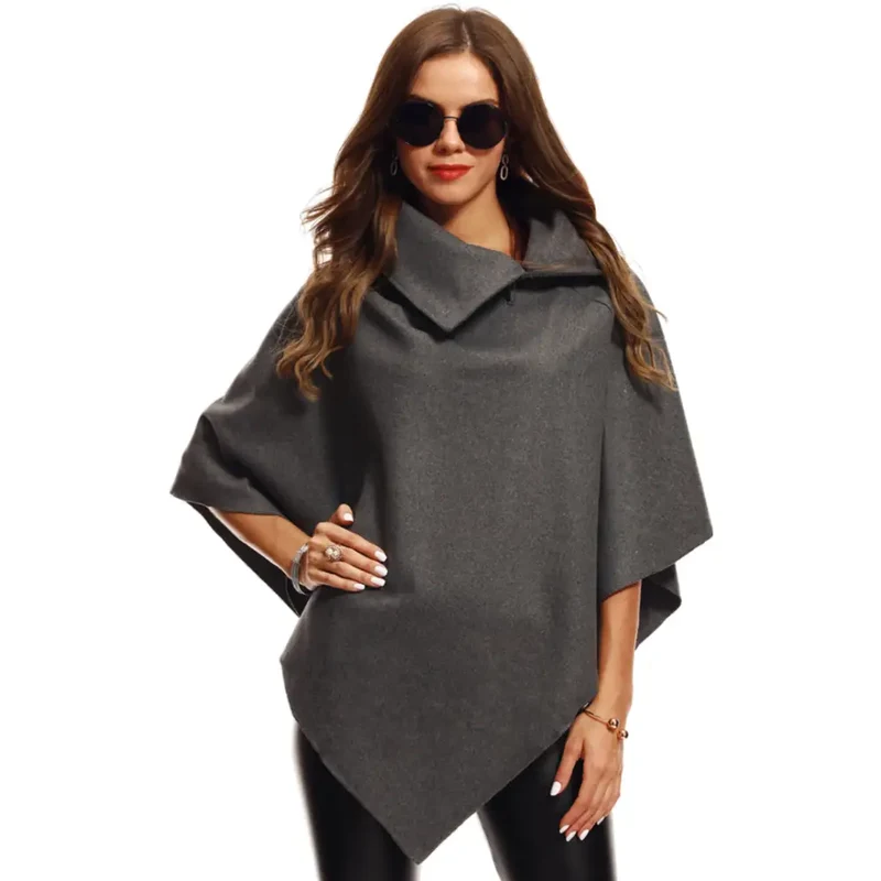 Grand poncho chale polaire femme