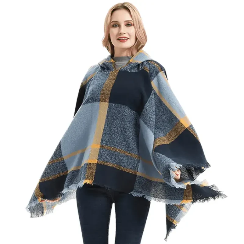 Poncho capuche femme solde
