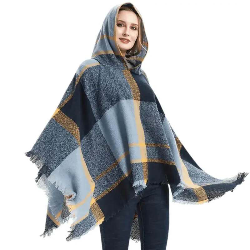 Poncho capuche femme solde