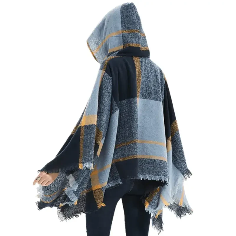 Poncho capuche femme solde