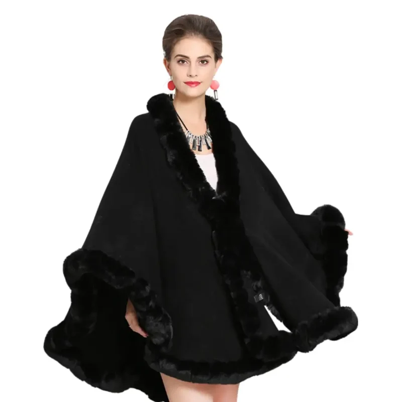 Poncho châle pour femme chaud