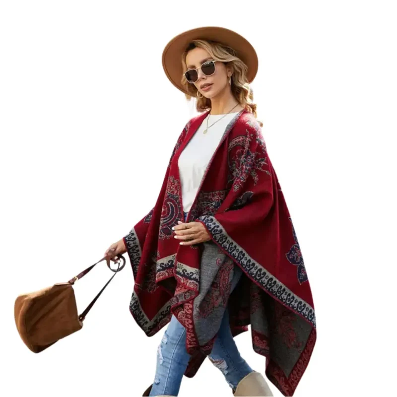 Poncho chic femme à fleur